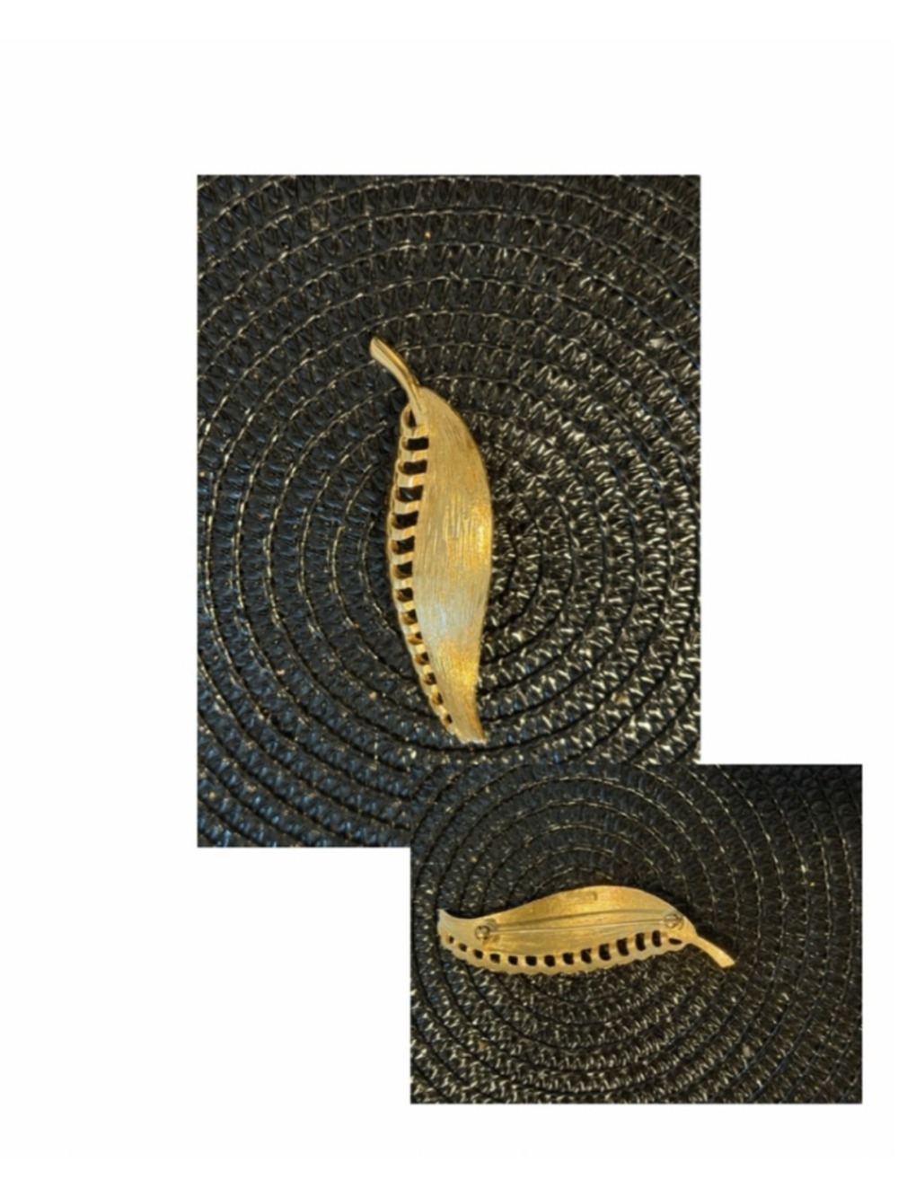 Monet Gold Tone Leaf Brooch Pin One Size Gold